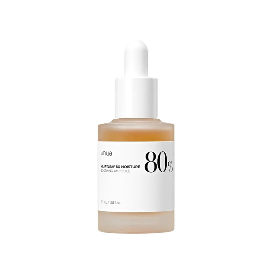 Anua heartleaf soothing ampoule bottle with dropper for calming and moisturizing skin