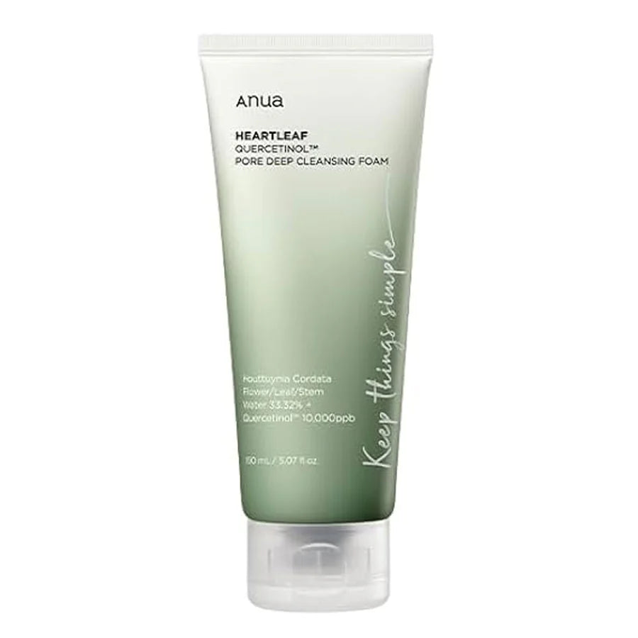 Anua Heartleaf Pore Deep Cleansing Foam, a deep pore cleanser for sensitive skin in a 100ml tube