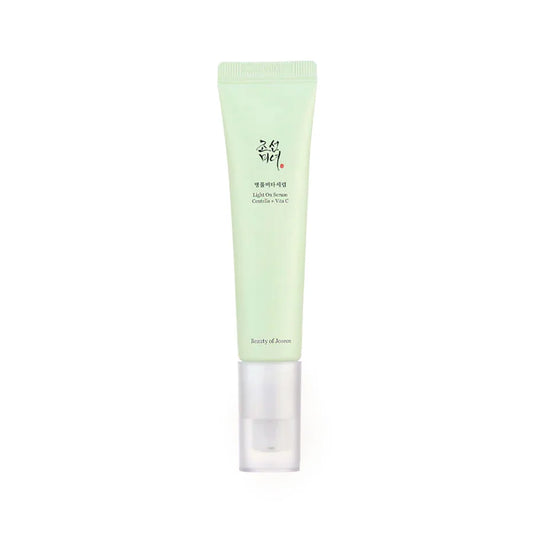 Beauty Of Joseon centella vitamin c serum in light green tube with clear pump dispenser