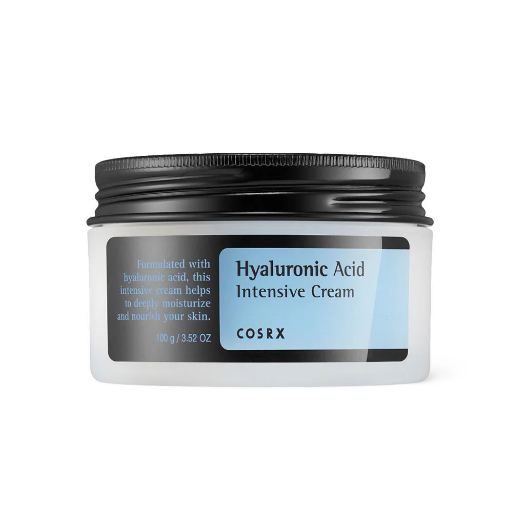 Cosrx hyaluronic acid moisturizer intensive cream jar with black lid for deep skin hydration