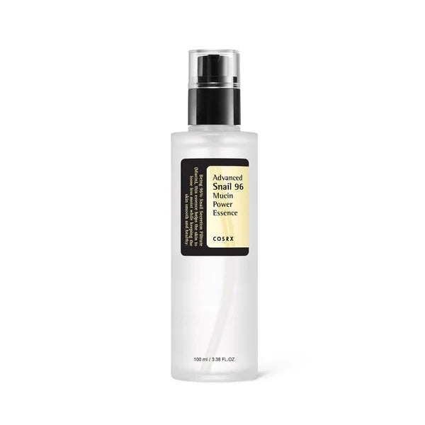 Cosrx Advanced Snail 96 Mucin Power Essence for face in a sleek bottle, known for skin hydration