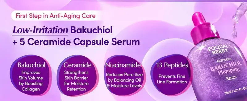 Zuzu Aura Bakuchiol Serum with Ceramide Capsules for anti-aging and skin nourishment
