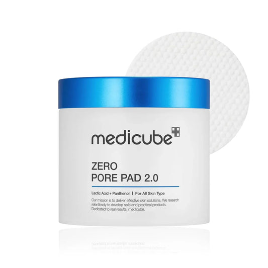 Medicube zero pore pad for oily skin toner featuring lactic acid and panthenol for all skin types