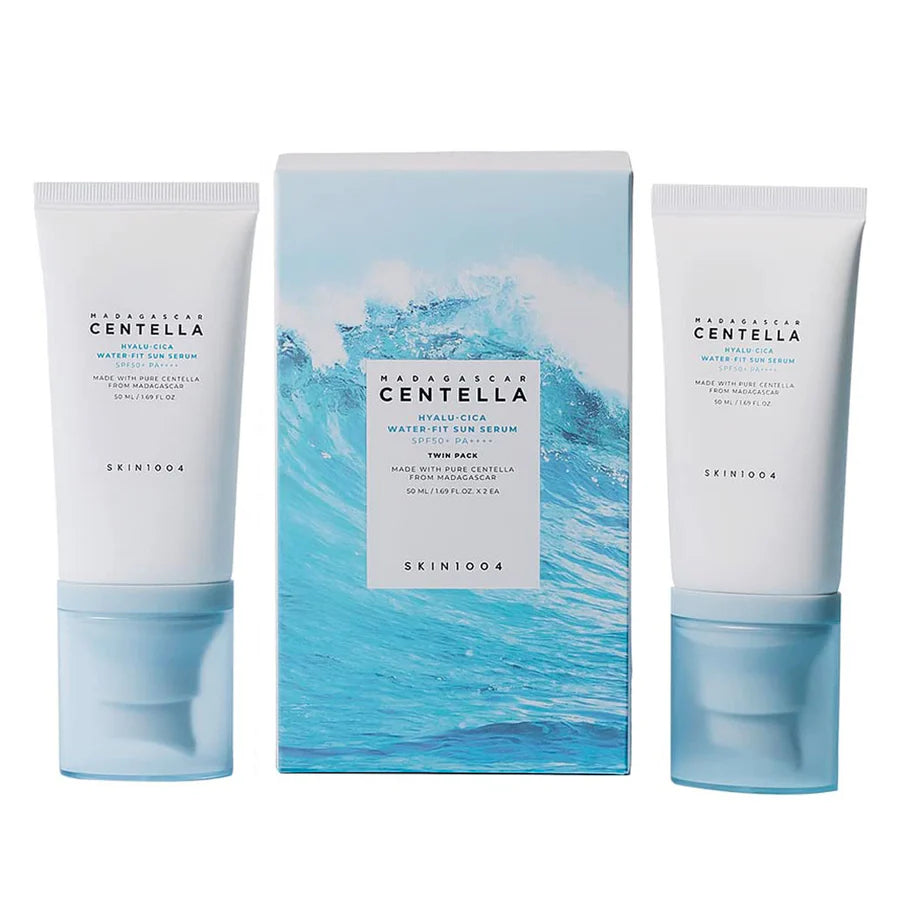 Skin1004 Madagascar Centella Water Fit Sun Serum sunscreen pack with Korean SPF travel size skincare