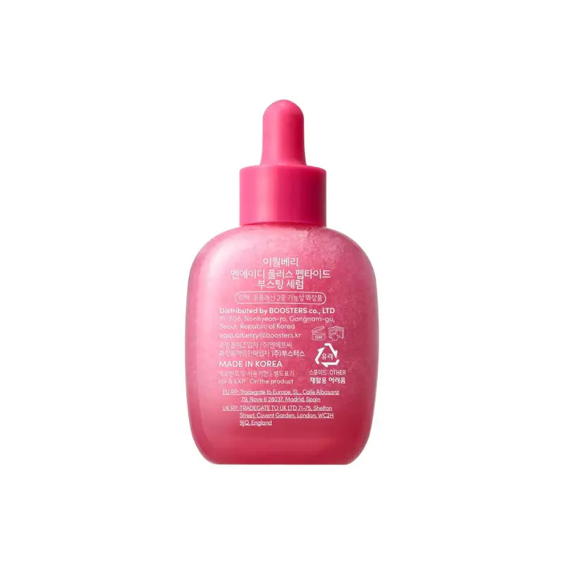 Zuzu Aura serum bottle showcasing the ordinary: multi-peptide serum for hair density in a vibrant pink design