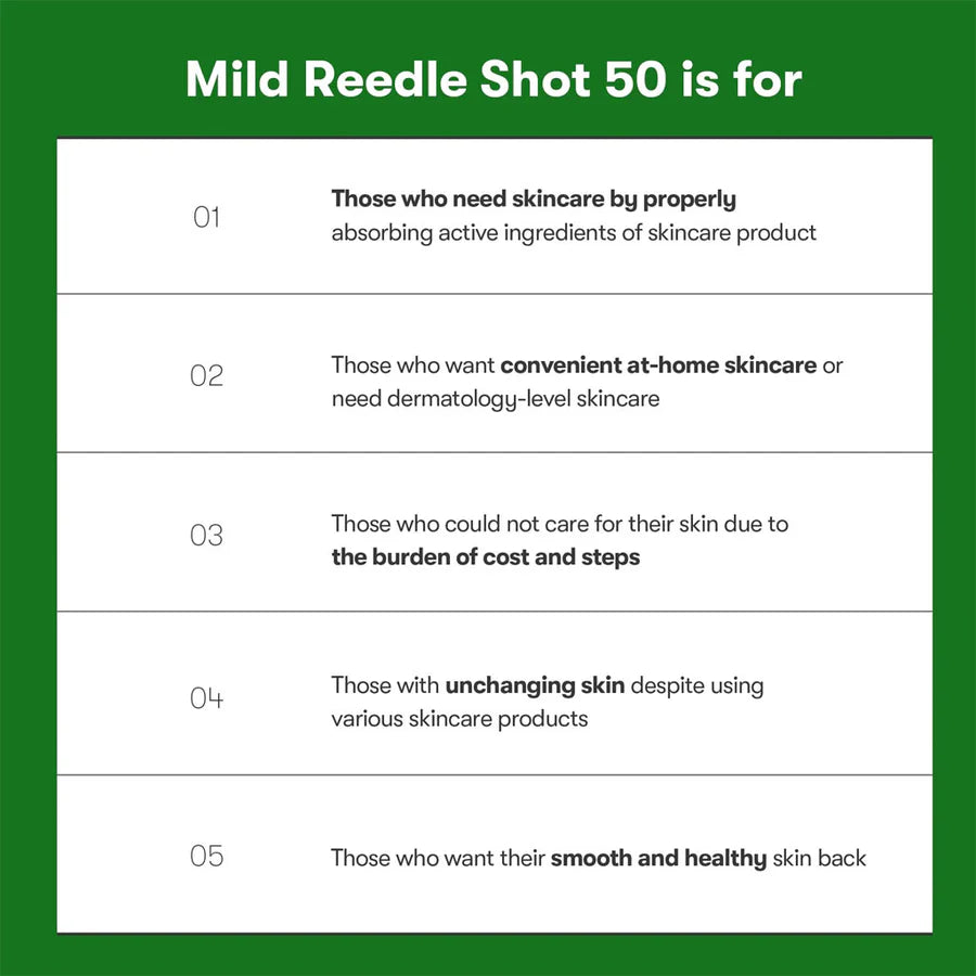 Mild Reedle Shot 50 review highlighting skincare benefits for smooth and healthy skin by VT Cosmetics